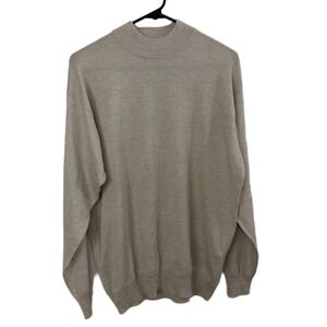 Gran Sasso Sweater Mens Beige Wool Silk Cashmere Pullover Lightweight Italy EUC